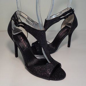 Nina Size 7 M UNILLA Black Baby Glitter Heeled Sandals New Women's Shoes